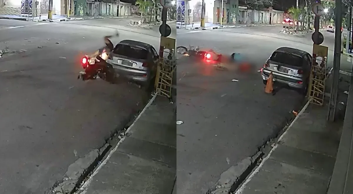 Cruzamento do Henrique Jorge registra dois acidentes de moto