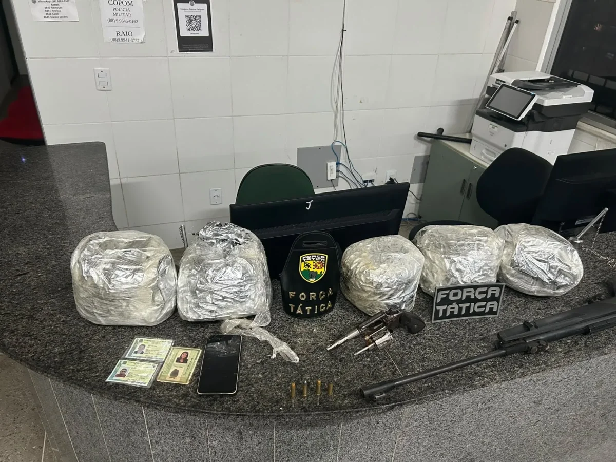 Força Tática apreende 5 kg de skank após tiroteio em Acopiara