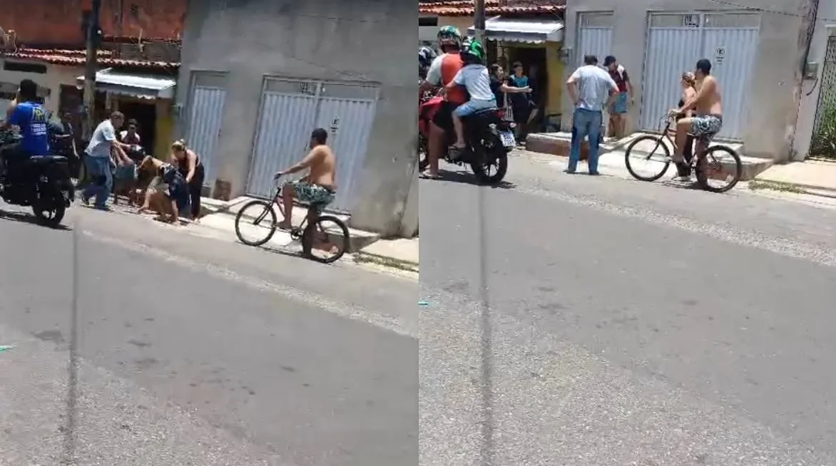 Fortaleza: homem é agredido com chutes e capacetadas e depois atropelado
