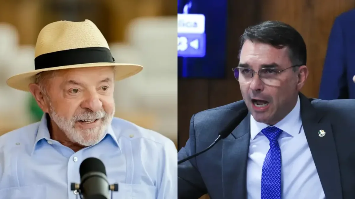 Lula e Flávio Bolsonaro: disputa empatada em 50% dos votos válidos