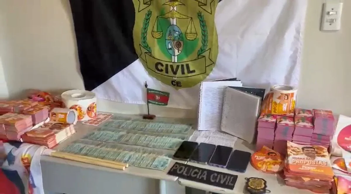 Polícia Civil do Ceará apreende R$ 12 mil e material de campanha em ação eleitoral