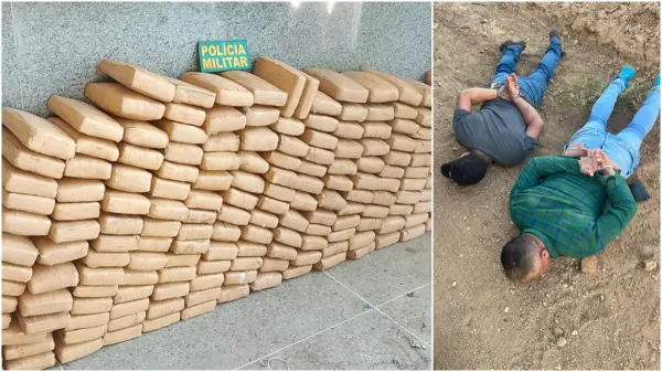 Polícia Militar apreende 200 kg de drogas em Hilux